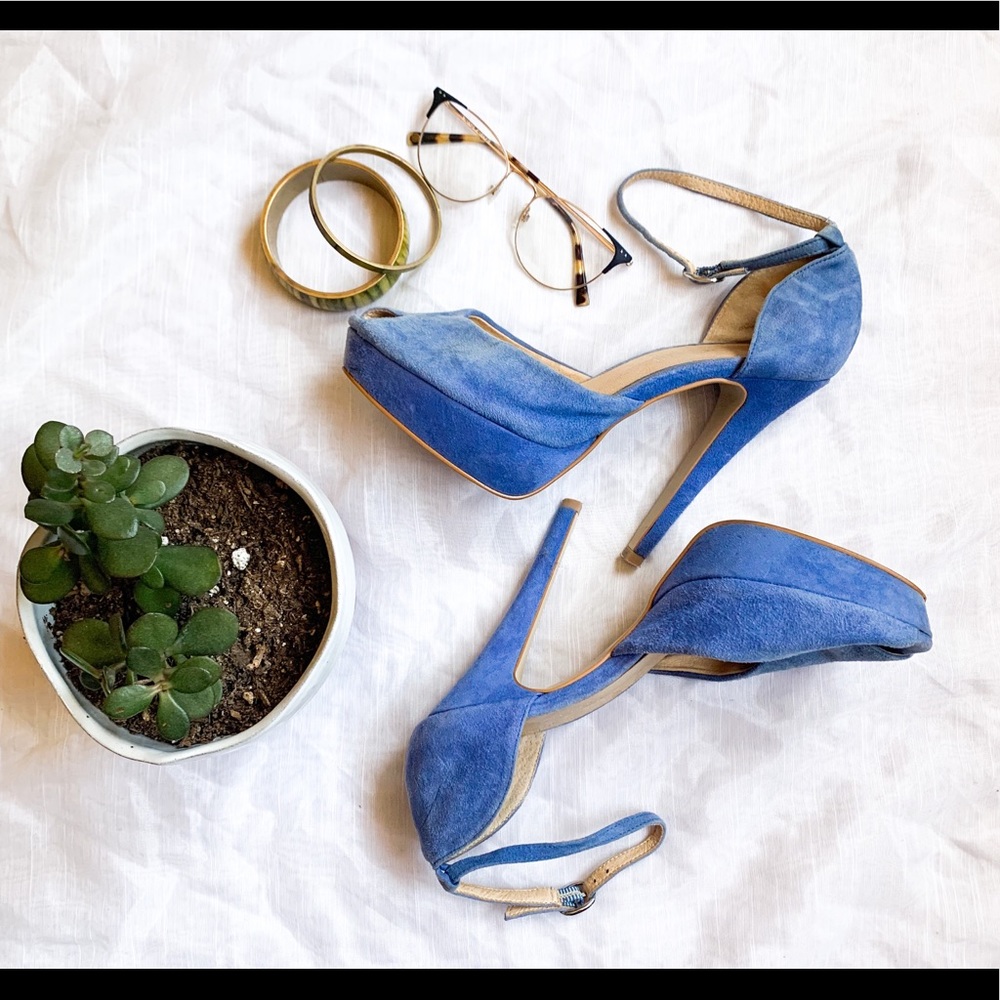 Aldo Stiletto Heels, Blue Suede